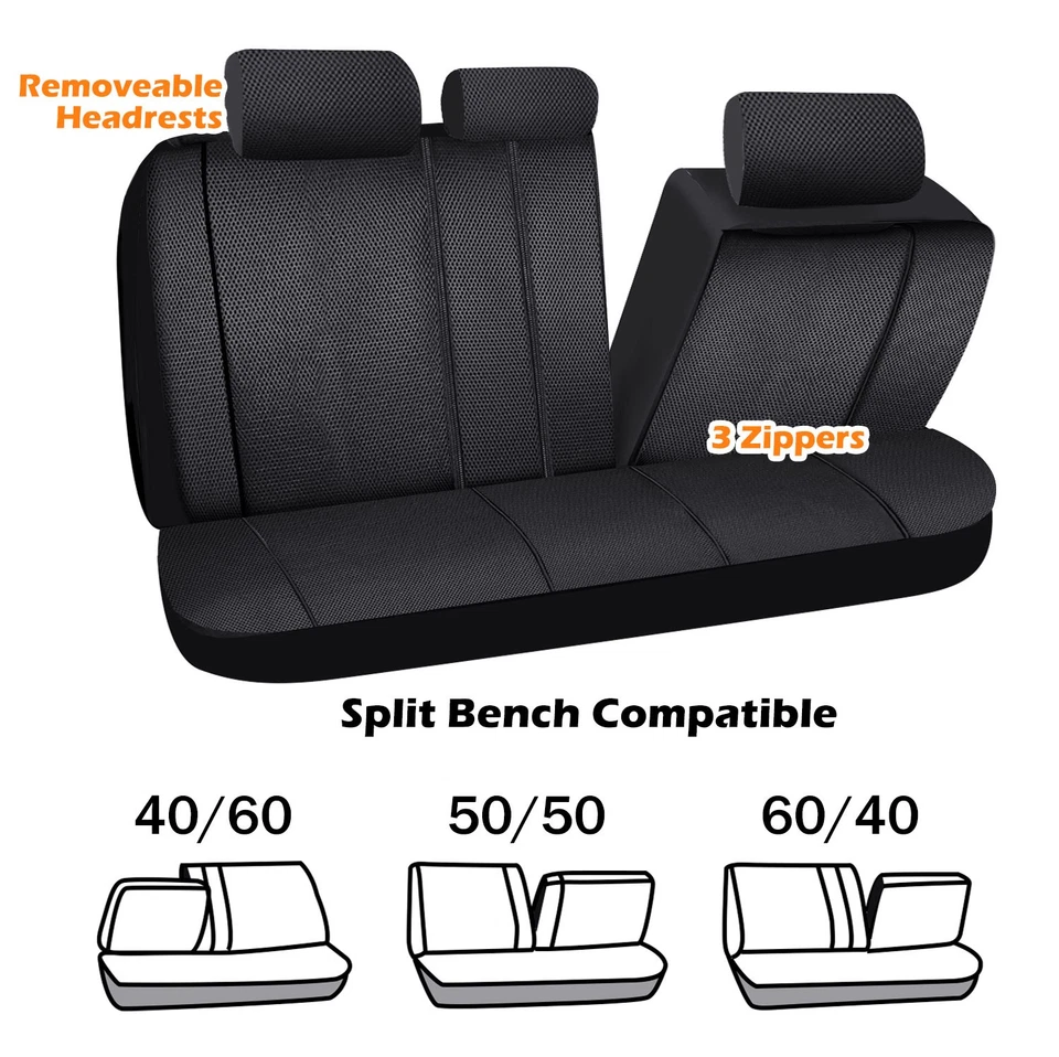 For Toyota 4-Door Car Seat Covers Full Set 5-Seat Front Rear Protector Cushion - Image 4 of 4