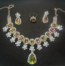 NEW YEAR OFFER Multi Set With Matching Earrings & Adjustable Ring