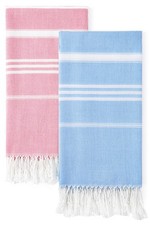 2-Pack Turkish Cotton Beach Towels - Quick Dry, Sand Free, Absorbent, Extra Larg