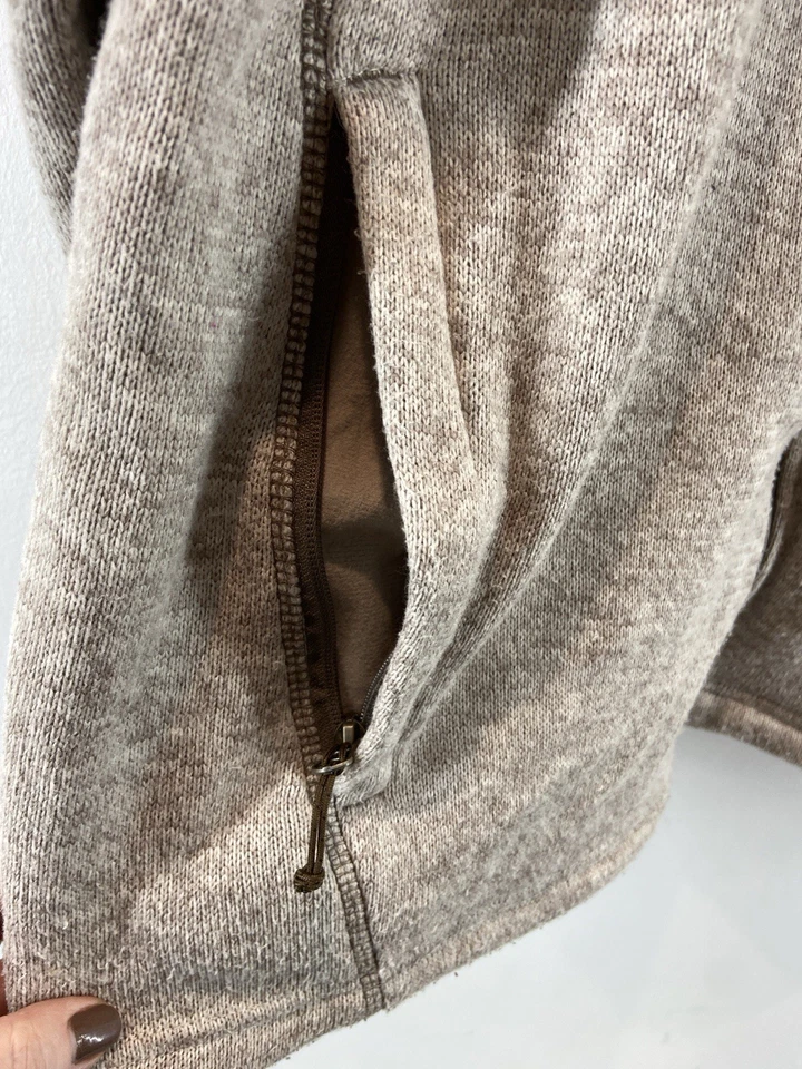 Avalanche Men’s Outdoor Beige Adjustable Full Zip Pockets Fleece Jacket Size 2X - Image 4 of 4