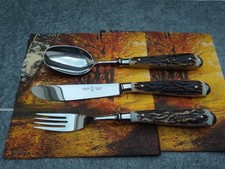 Wander-Backenbesteck Wingen Solingen Othello M21,5G20L20cm NEU,Echtes Lederetui