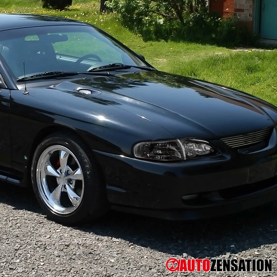 Fits 1994-1998 Ford Mustang Black Corner Lights Parking Signal Lamps Left+Right Foto 3 de 4