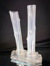 Steuben Glass Works "Verre de Soie" Double Bud / Stump Vase, Corning, New York