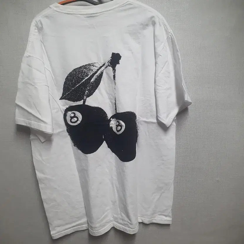 Stussy Cherry 8-Ball Print White T-Shirt XL Oversized