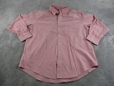 Brooks Brothers Shirt Mens 16 32/33 Red Stripe Button Down Non Iron Stretch