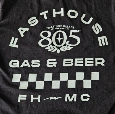 Fasthouse 805 MC Gas & Beer Firestone Walker Brewing Company T-Shirt, Black, Med