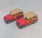 Matchbox Lesney Superfast No53 CJ6 JEEP X2 LOT " LIGHT & DARK " RED body's