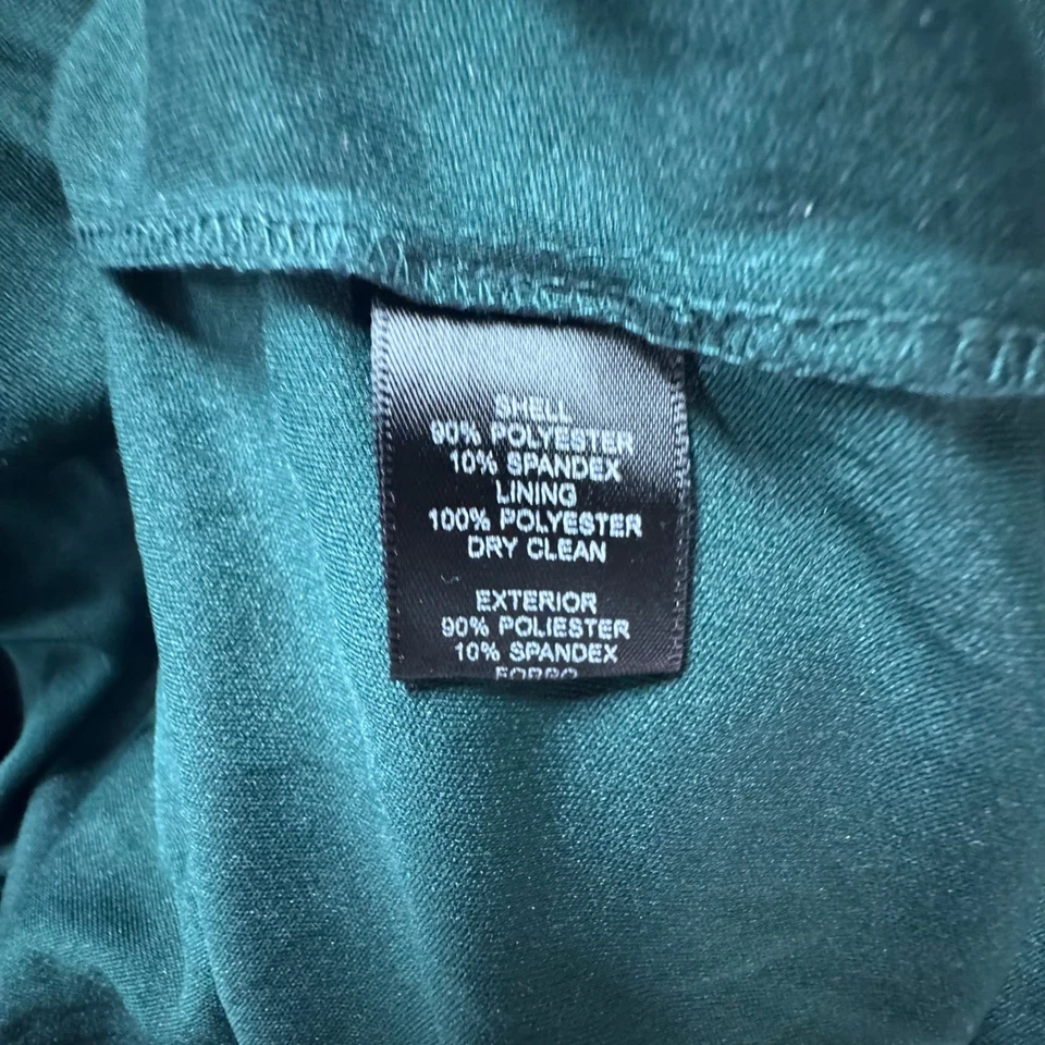 Vestido Jessica Howard Verde Esmeralda Terciopelo Capucha Cuello Vaina 14 Vacaciones Cóctel Foto 4 de 4