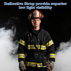 Leather Firefighter Radio Strap and Holder, Reflective Leather Radio Holster Set