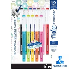 Pilot 12pk FriXion Fineliner Erasable Marker Pens Fine Point 0.7mm Assorted Inks