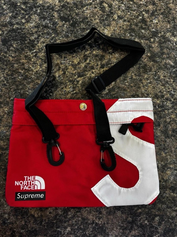 The North Face Supreme x S Logo Shoulder Bag Red White - Image 2 of 4