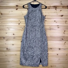 NEW Banana Republic Dress Womens 6 Leopard Print Metallic Shimmer Sheath Dress