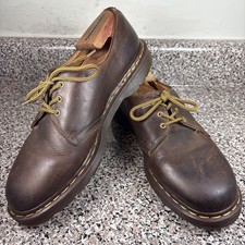 Dr Martens 1461 Brown Crazy Horse Leather Derby Made In England Mens US 12/UK 11