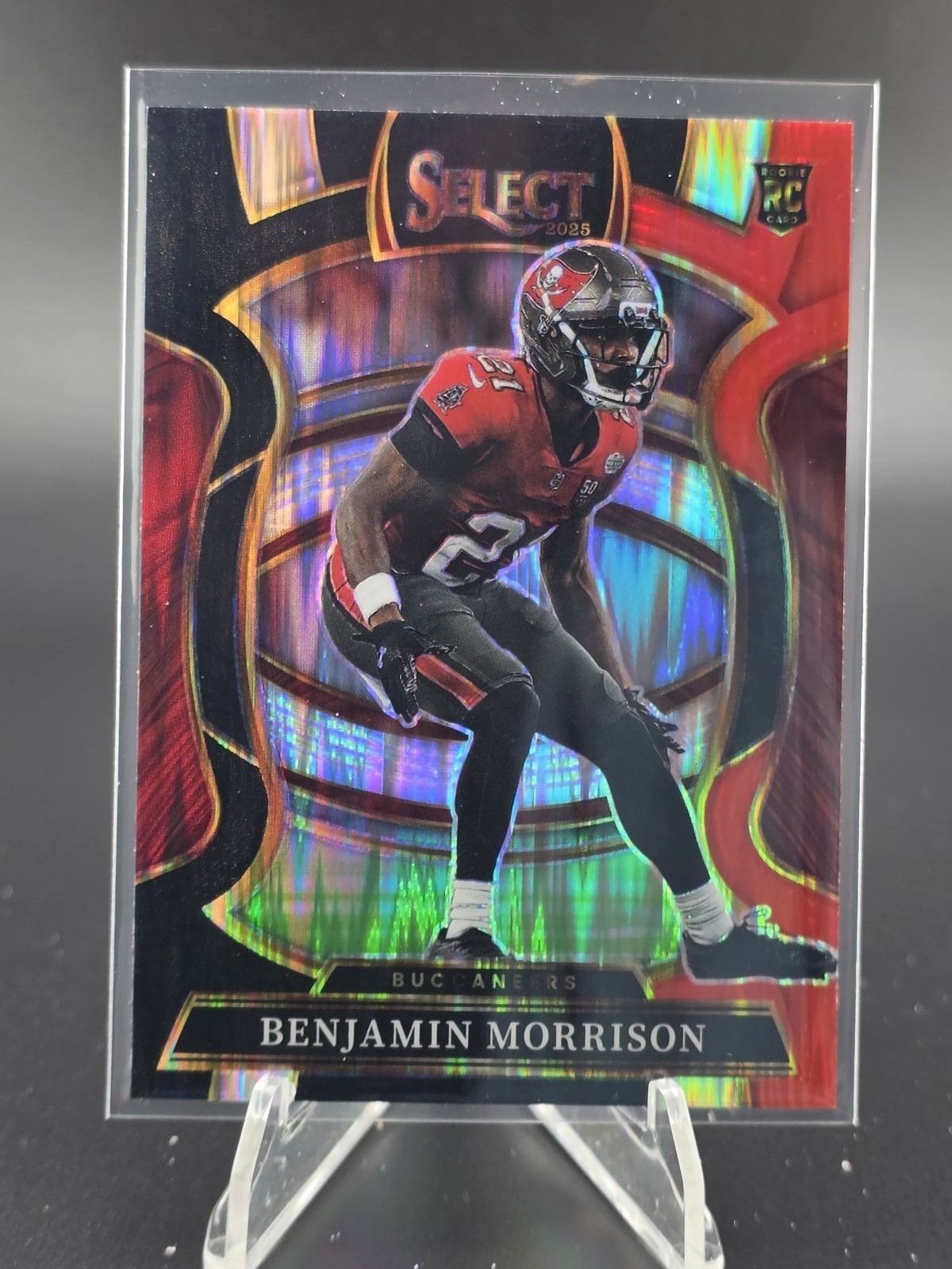 2025 Panini Select #39 Benjamin Morrison Black and Red Prizm Shock
