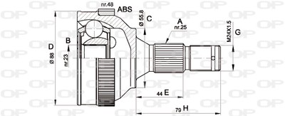 CVJ5208.10 OPEN PARTS Gelenksatz, Antriebswelle für CITROËN,PEUGEOT