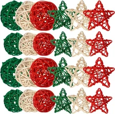 36Pcs Christmas Decorations Rattan Balls, Wicker Balls for Home Decor