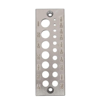 A2 Steel Dowel Plate for Softwoods and Hardwoods, 17 Holes, High Speed Steel