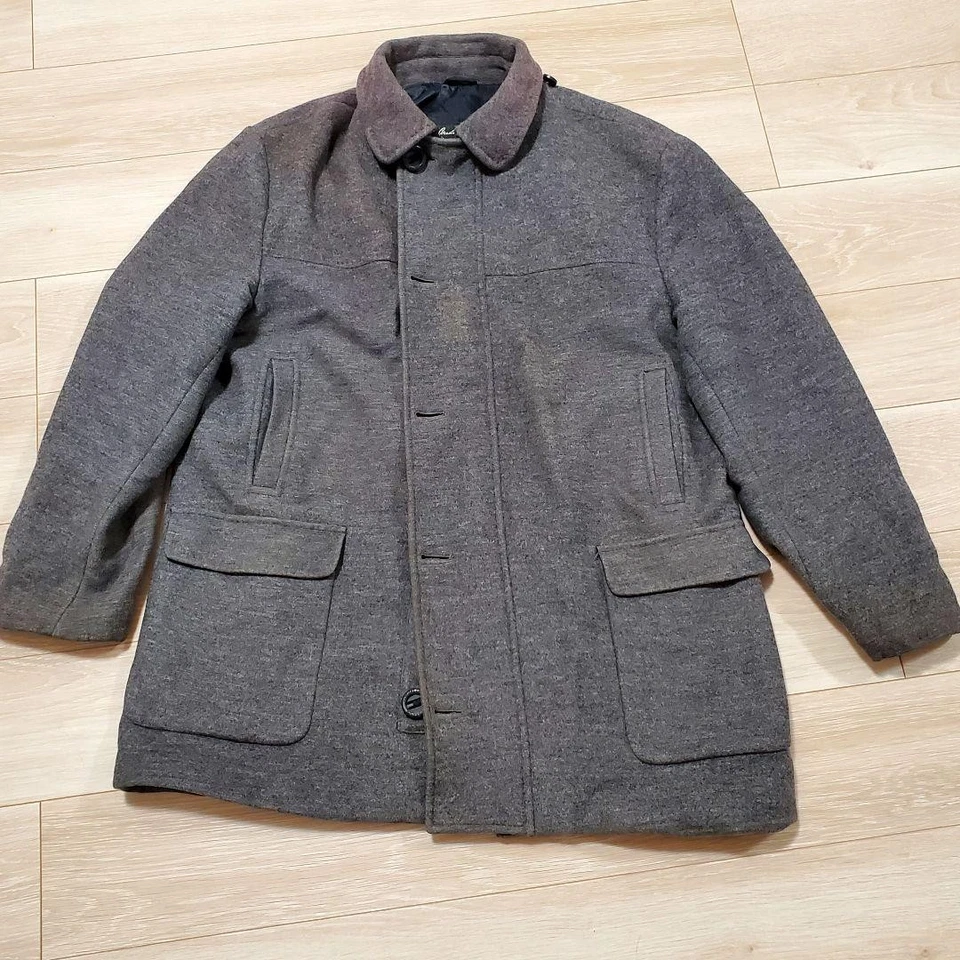 CORNELIANI Cashmere Coat Gray Men's 56 Italy Made Hooded - Image 2 of 4