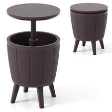 COSTWAY Outdoor Cool Cocktail Bar Table 38L Beer & Wine Cooler