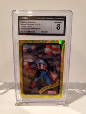 2025 Topps Chrome Marvel Captain America Yellow Lava Refractor #185 CGC 8