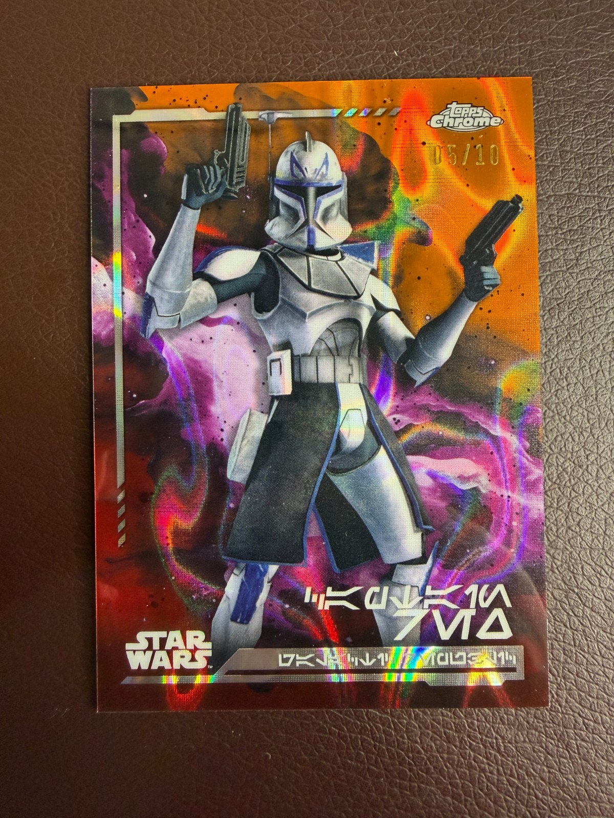 2024 Topps Star Wars Chrome Captain Rex Mustafar Lava Aurebesh 05/10 SP #AV-137