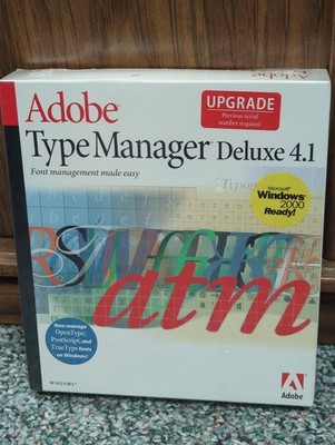 Adobe Type Manager Deluxe 4.1 Windows Software Sealed New