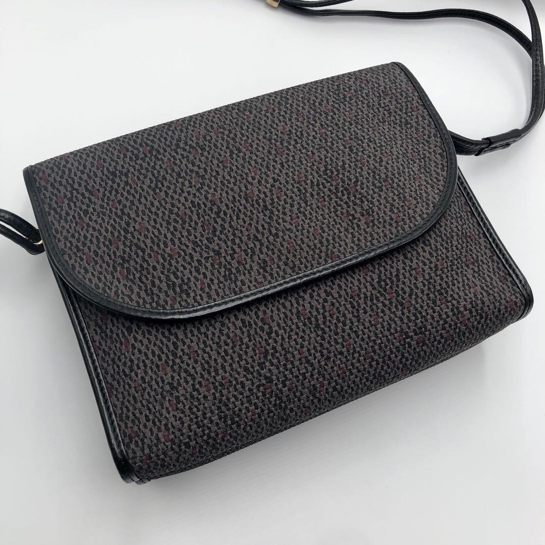 Borsa a tracolla Yves Saint Laurent nera viola jacquard PVC originale dal Giappone Ra