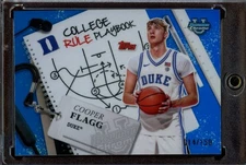 Cooper Flagg 2024/25 Bowman U Chrome #CRP-5 Blue College Rule Playbook 014/150