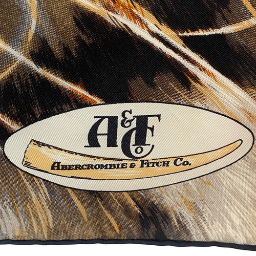 Vintage Abercrombie & Fitch Tiger SILK Scarf 32" x33" Large RARE - Picture 2 of 5