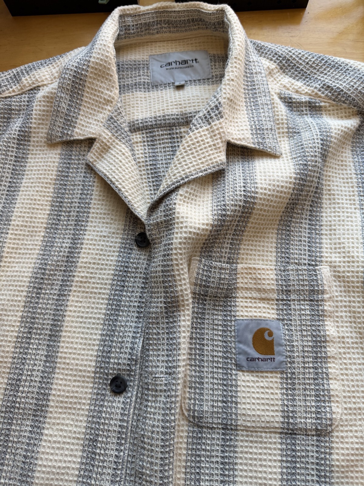 carhartt work in progress button down waffle from… - image 1