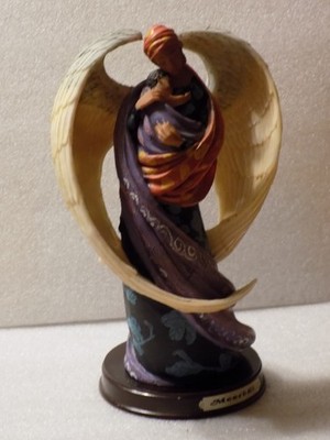 Meerchi African Angel Ceramic Painted Mother & Baby Child Statue Decor