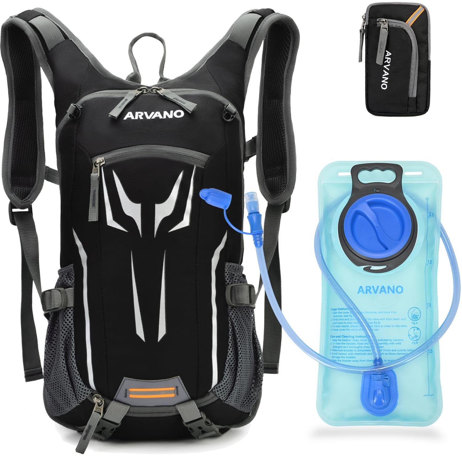 Arvano 18l Zaino Mtb Enduro con Sacca Idrica 2l, Zaino Idratazione Bici (d7p)