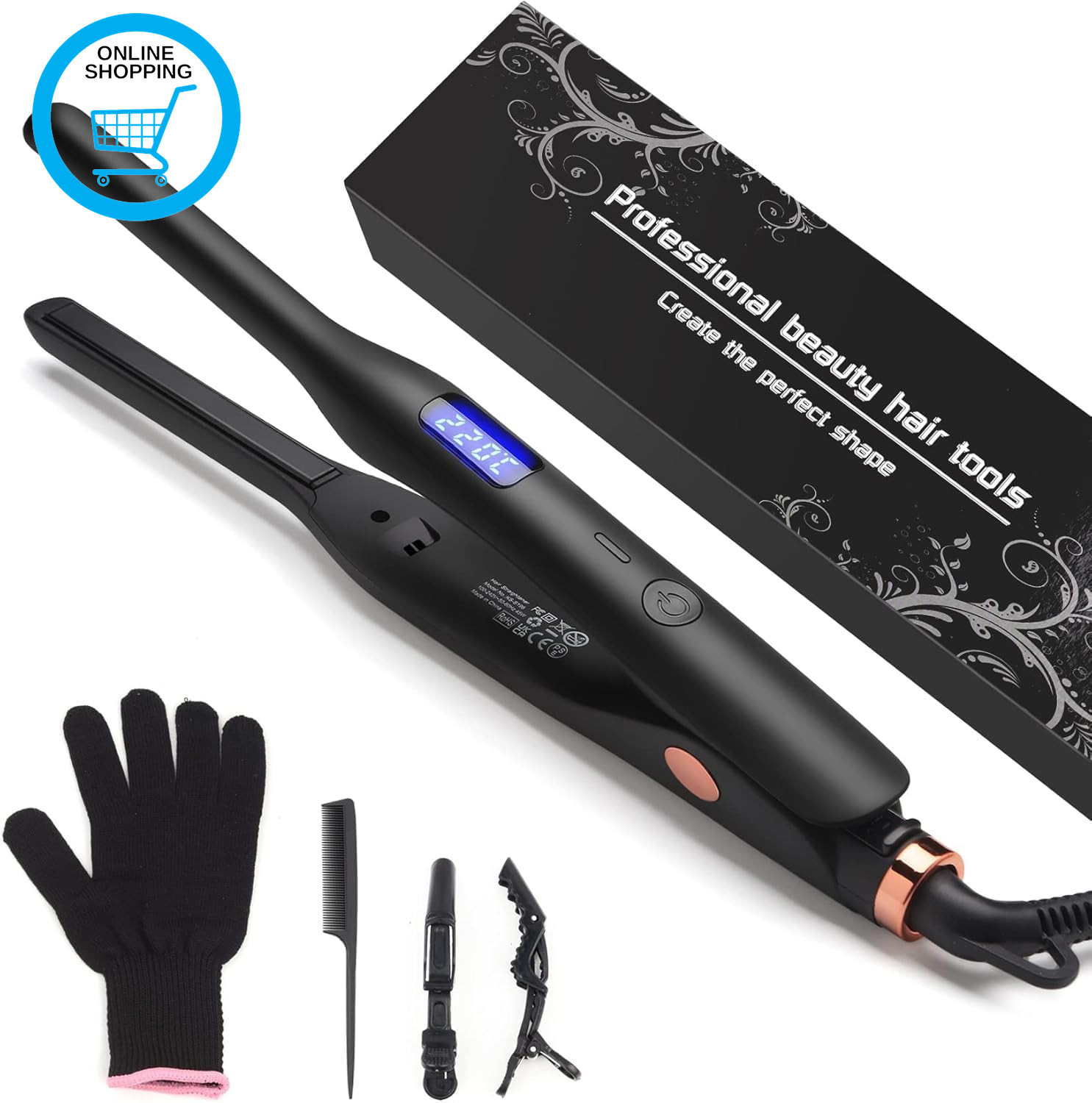 Mini Hair Straightener, Pencil Straightener for Short Hair, Beard and Pixies, St