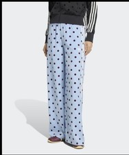 adidas Women's Originals Modern SATIN POLKA DOTS WIDE LEG PANT Blue S