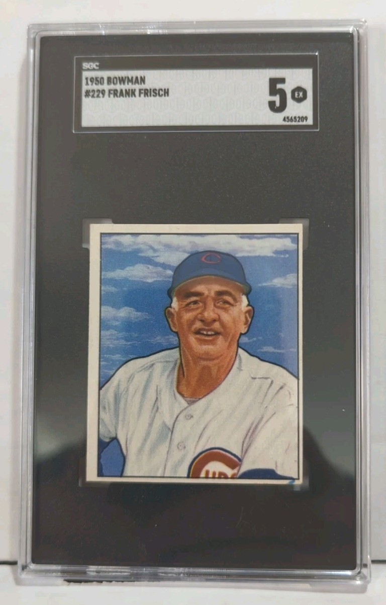 1950 Bowman FRANKIE FRISCH Chicago Cubs #229 SGC 5 EX Condition