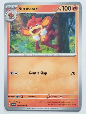 Simisear 015/086 NM / M - White Flare Pokemon Card - Julie Hang