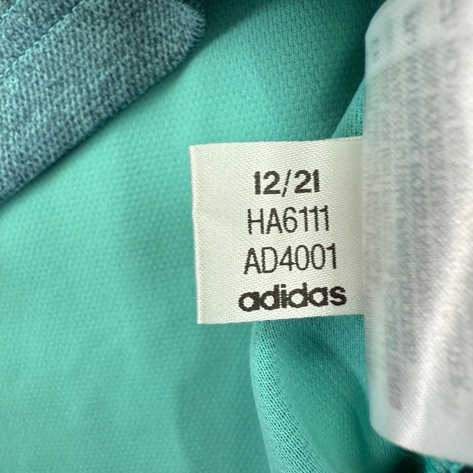 Adidas Polo Shirt Mens Large Go-To NS Golf Crew Navy Semi Mint Golf Stretch NEW thumbnail 7