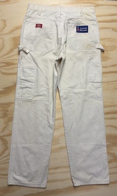 Dickie's Carpenter Vintage Cargo Utility 34x32White Sherman Williams Paint Pants