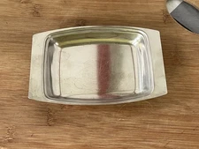Vintage Kalmar Danish Denmark Stainless Steel Sardine Butter Dish Tray & Spatula
