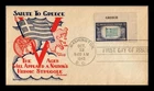 DR JIM STAMPS US COVER GREECE OVERRUN COUNTRIES FDC SCOTT 916 KNAPP FLEETWOOD