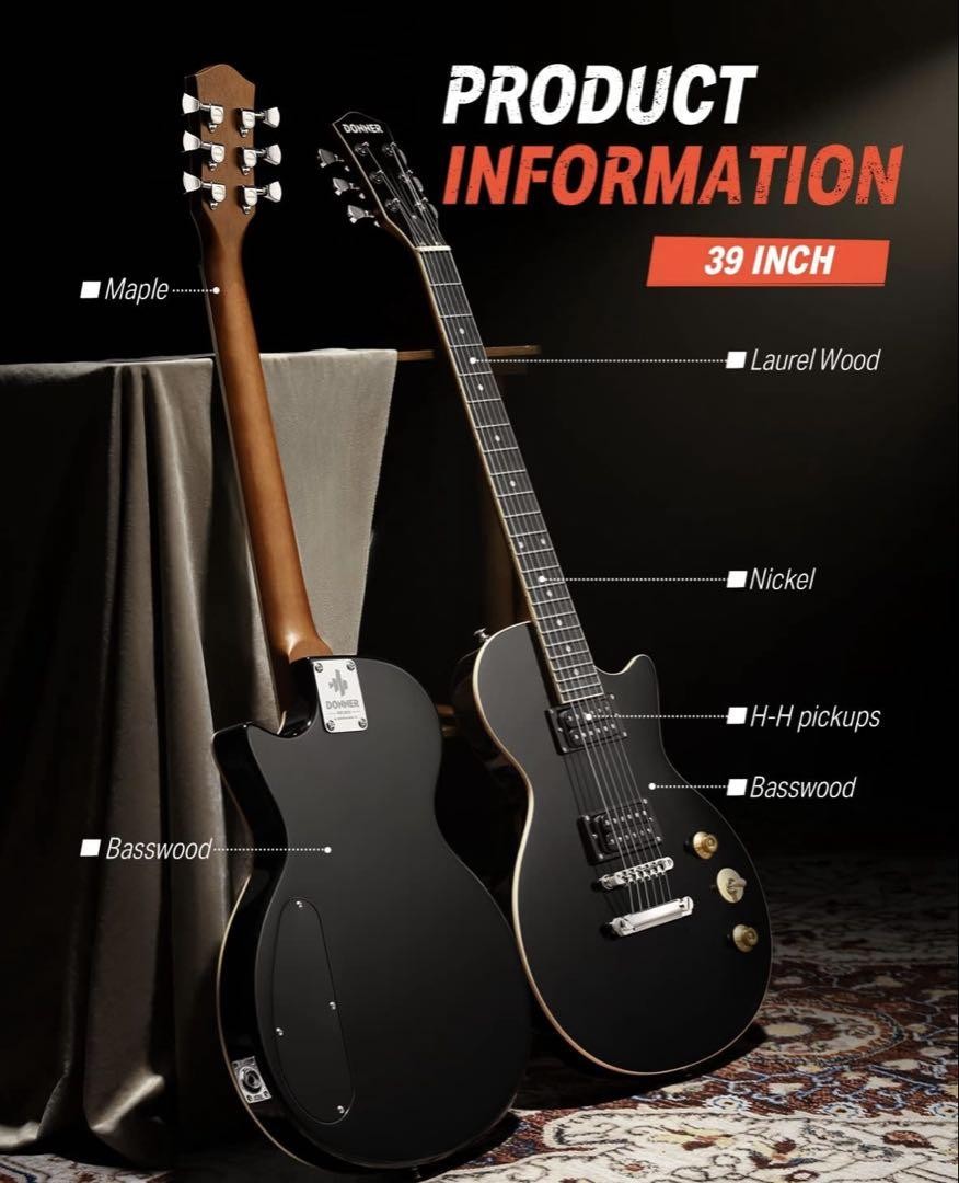 Electric Guitar Donner DL-124 Les Paul Black with