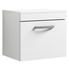 Image of Nuie Athena MOE182 Bathroom Vanity Unit 500mm Single Drawer Wall Hung White New