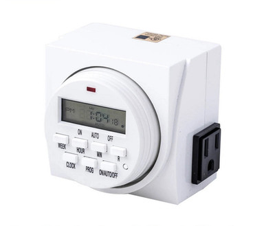 UltraGrow Heavy Duty Digital 7-Day Timer Double 3-Prong Outlet Plug LCD Display