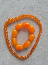 Vintage Bernstein Butterscotch Set Halskette und Armband Bakelit