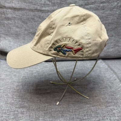 Adult Khaki Greg Norman Golf Hat Shark Logo Adjustable Strap