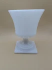 Vintage E. O. Brody Large Footed White Milk Glass Vase Cleveland Ohio USA