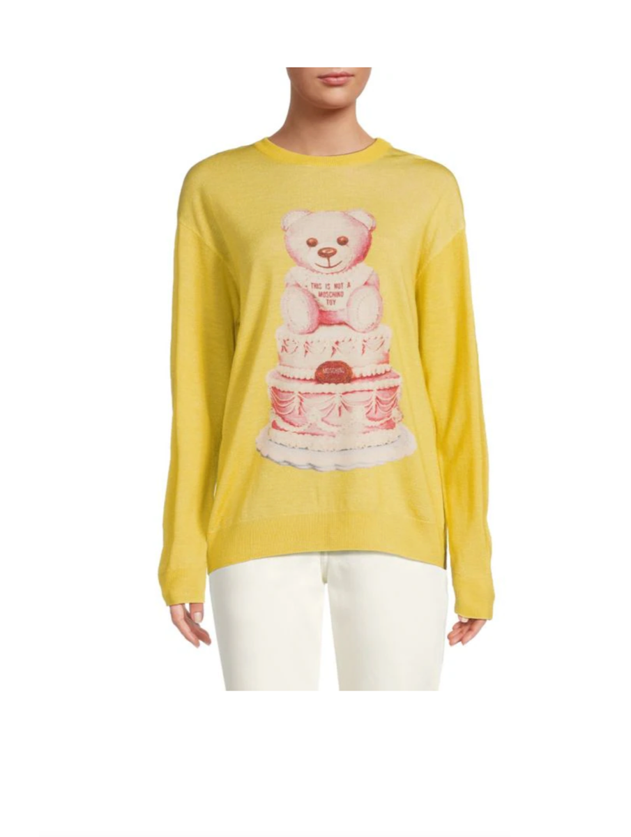 MOSCHINO - モスキーノ COUTURE ニット セーター 長袖 テディベア クマ ウール MOSCHINO Couture Teddy Bear Wool Oversized Sweater – Size XXS