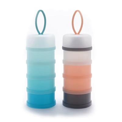 Baby Milk Powder Formula Dispenser 4 Grid Food Storage Container, Feeding Cup