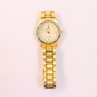 Vtg Valentino Roberto Gold Stainless Steel Strap Round Analog Dial Wristwatch Vintage 1980s VALENTINO Roberto New Old Stock Tank Gold  main image 3