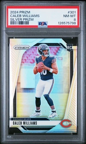 2024 PANINI PRIZM SILVER PRIZM #301 CALEB WILLIAMS ROOKIE RC PSA 8